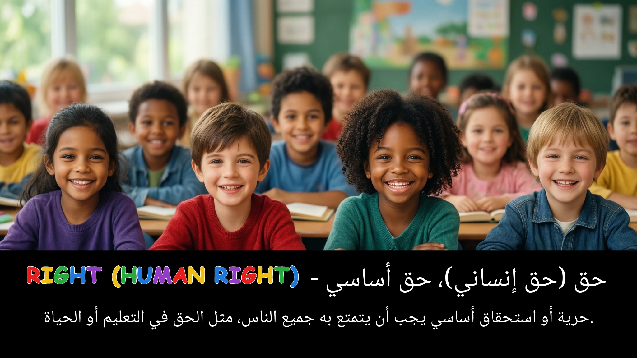 Arabic Illustration for right (human right)
